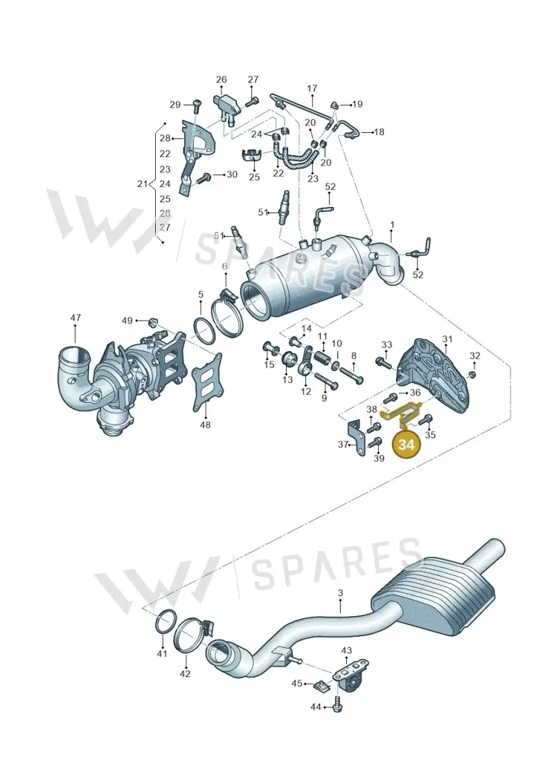 06L121233A — Audi Q5 (2016-2025) diagram 849253051, position 34