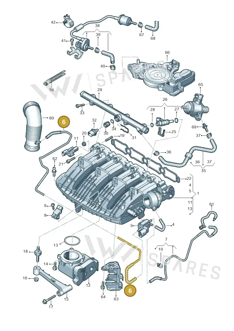 06L133583A — Audi A5 Sportback (2011-2017) diagram 724133040, position 6