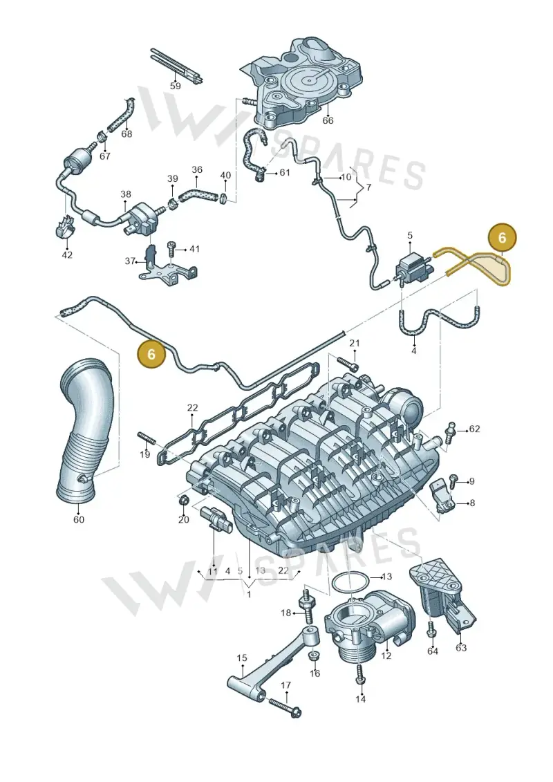 06L133583G — Audi A7 Sportback (2014-2018) diagram 798133220, position 6