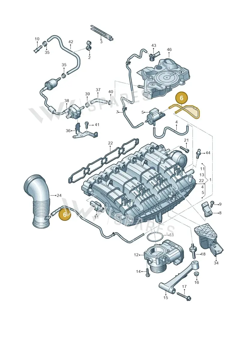 06L133583G — Audi A6 2.0 (2018-) diagram 849133340, position 6