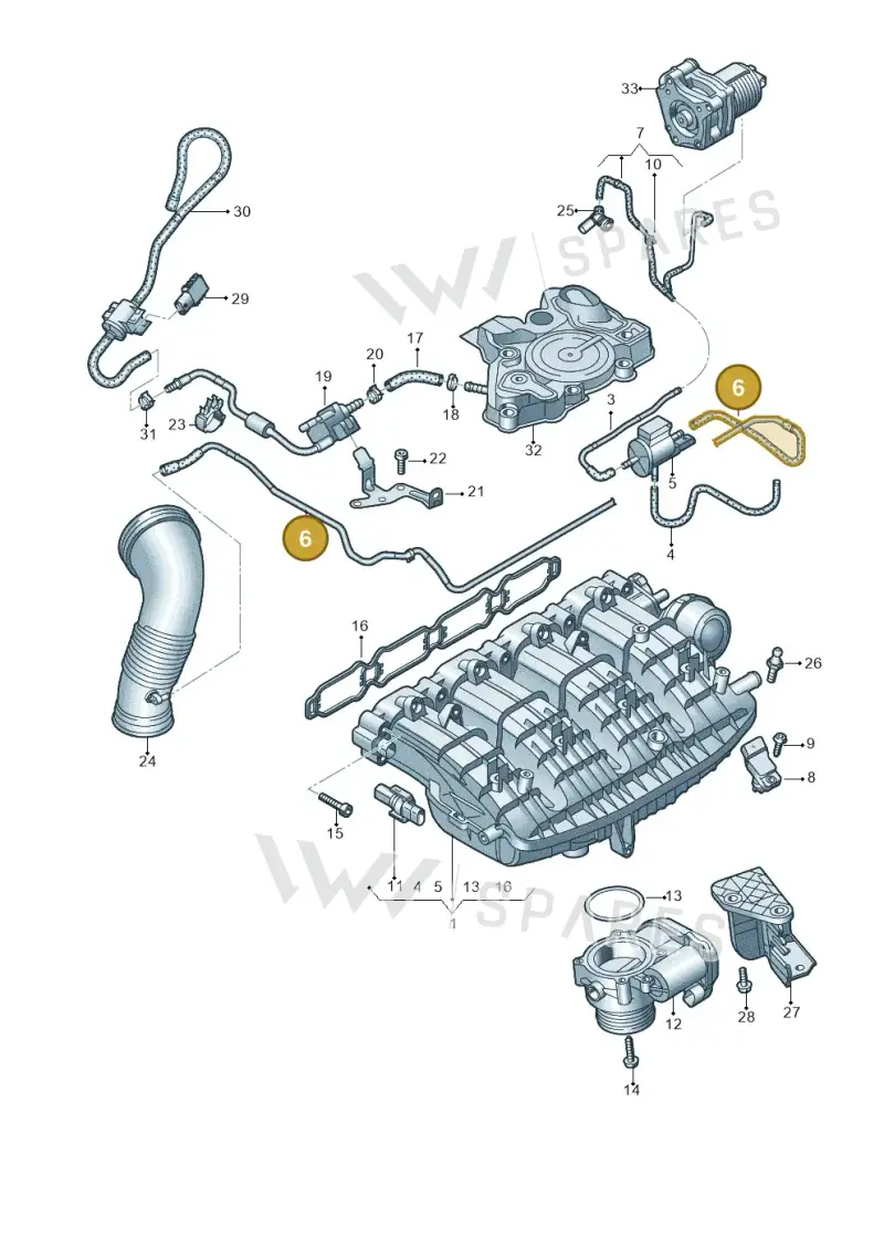 06L133583G — Audi A6 2.0 (2018-) diagram 896133010, position 6