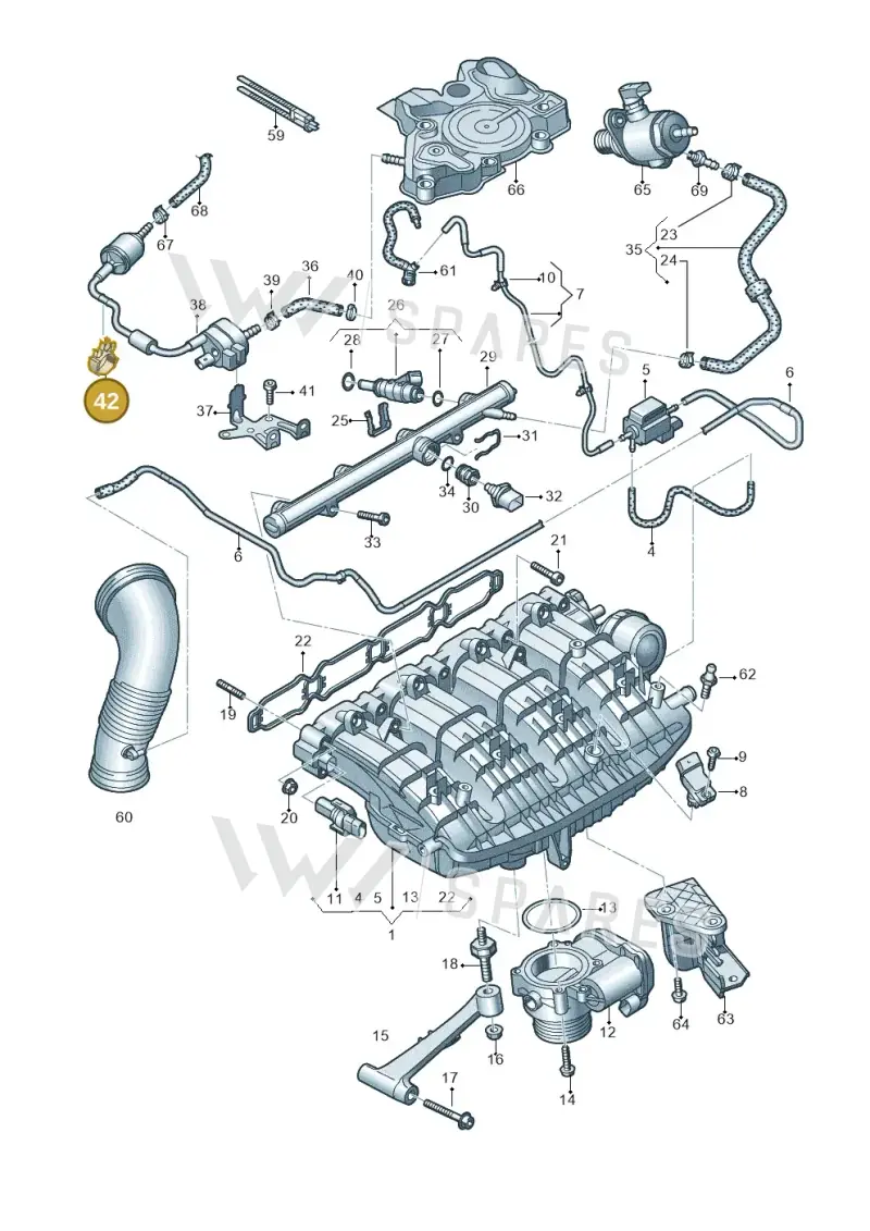 06L133689 — Audi Q7 qu. 3.0 TDI (2015-2019) diagram 798133160, position 42