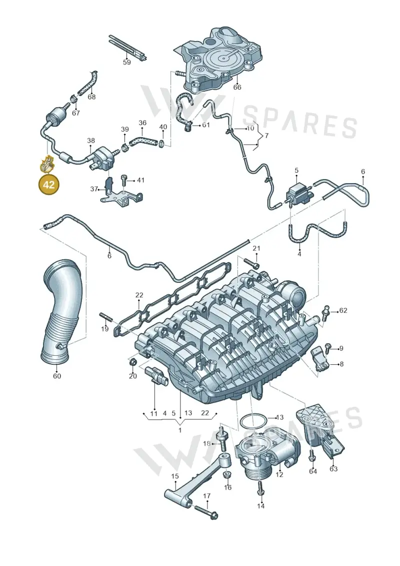 06L133689 — Audi A7 Sportback (2014-2018) diagram 798133220, position 42