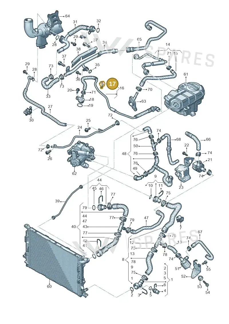 06L133689C — Audi A7 Sportback (2014-2018) diagram 798121310, position 17