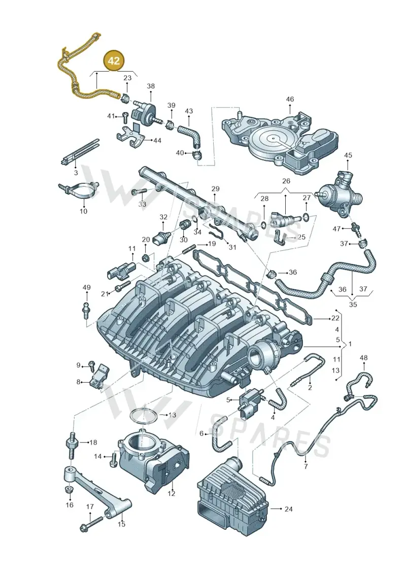 06L133689 — Audi A3 Sportback (2016-2020) diagram 746133100, position 42