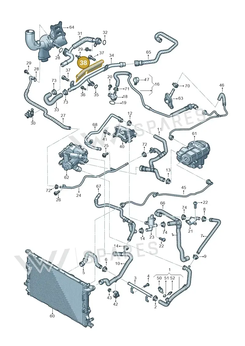 06L133833A — Audi A8L qu. 3.0 TDI (2013-2018) diagram 771121600, position 38