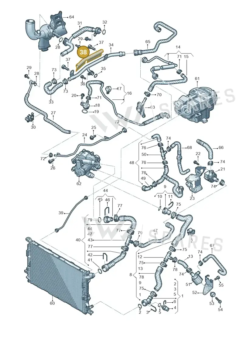 06L133833A — Audi A7 Sportback (2014-2018) diagram 798121310, position 38
