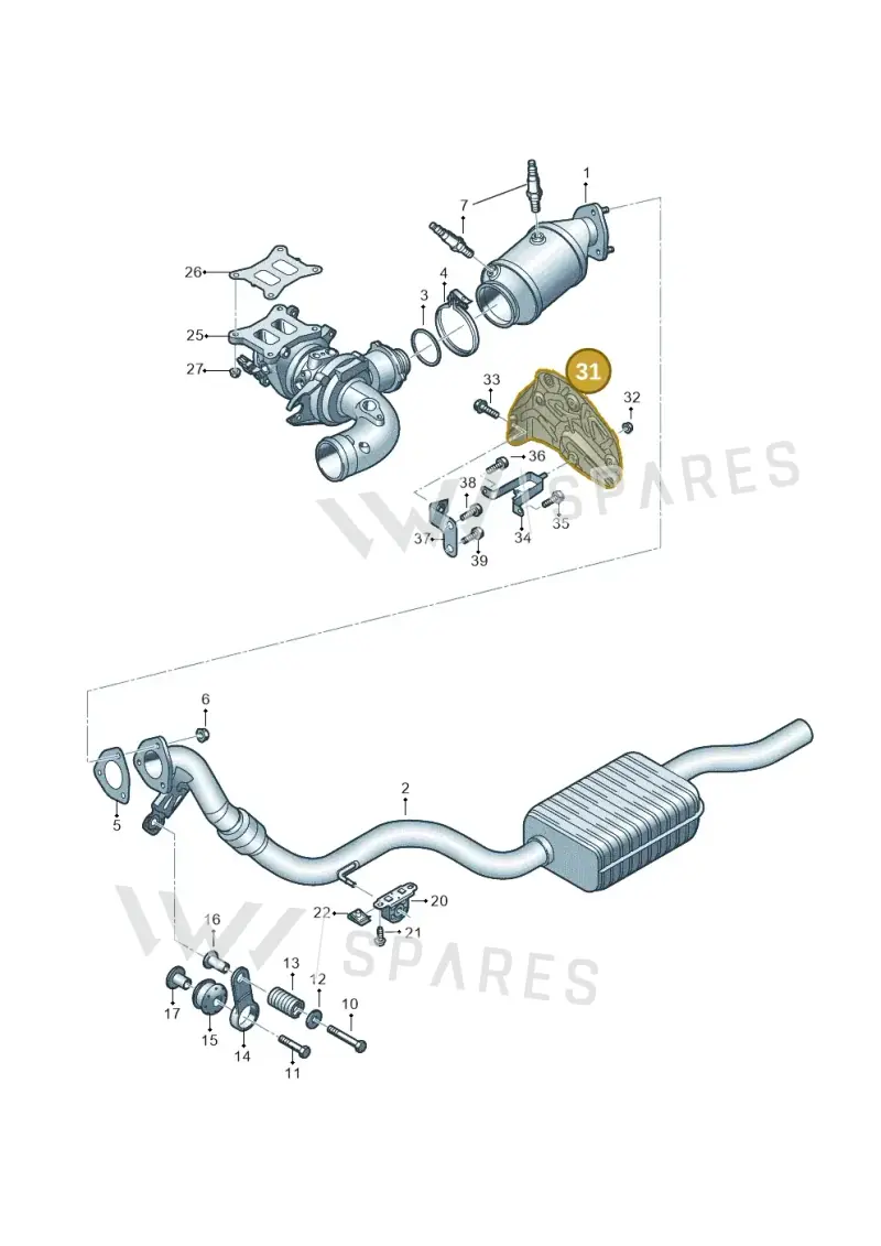 06L253243R — Audi A6 (2018-2025) diagram 430253385, position 31
