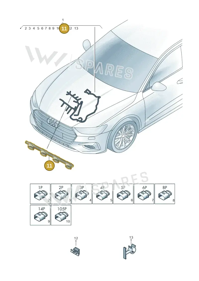 06L971824K — Audi A7 Sportback (2018-) diagram 435971210, position 11