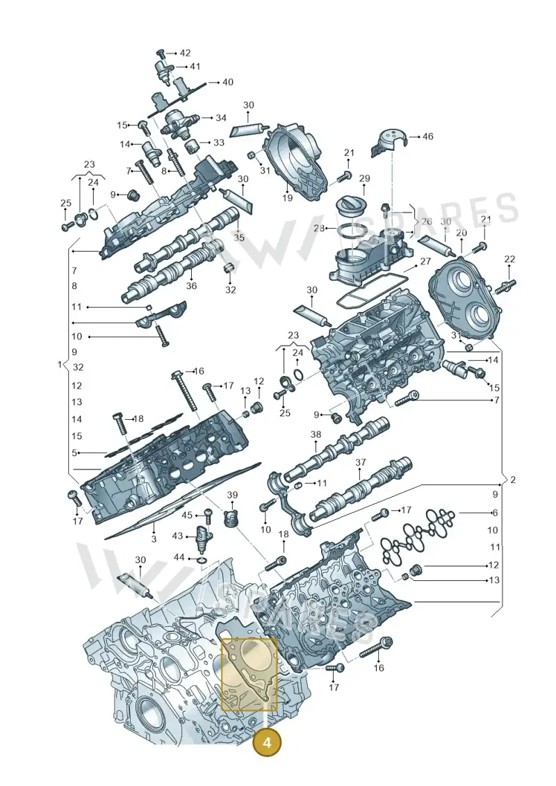 06M103149J — Audi A6 2.0 (2018-) diagram 847103330, position 4