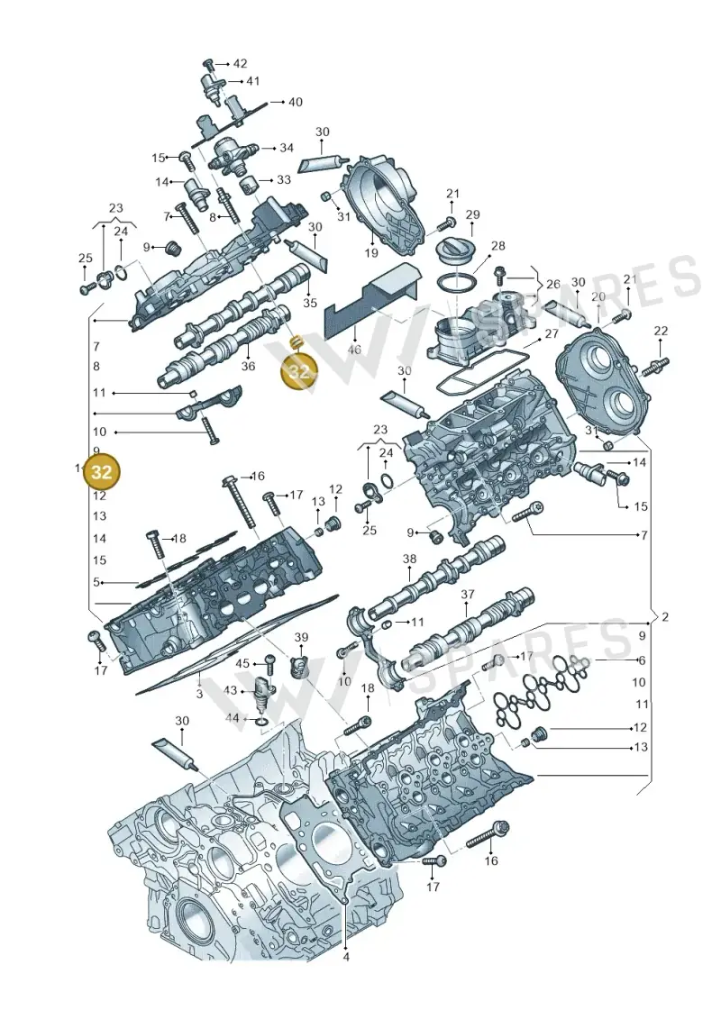 06M103201D — Audi A6 2.0 (2018-) diagram 849103330, position 32