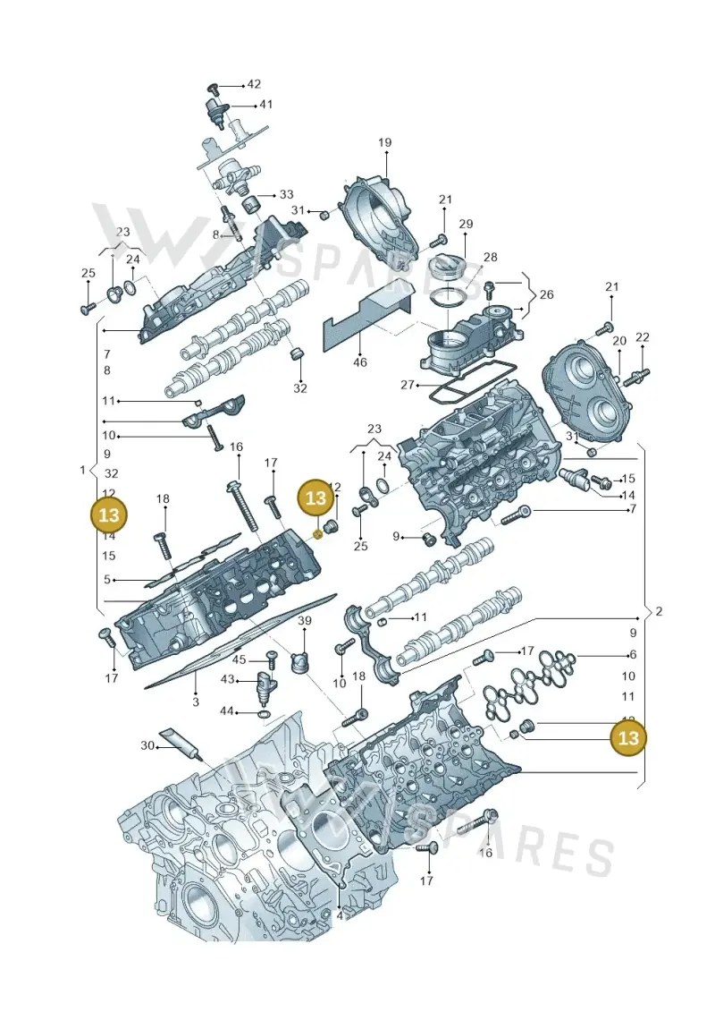 06M103271B — Audi A6 L 2.0 (2018-) diagram 577103033, position 13