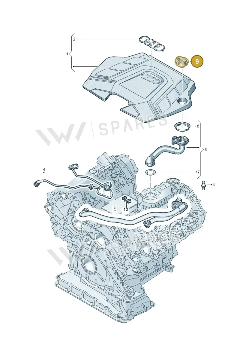 06M103485D — Audi Q8 Quattro 3,0 (2018-) diagram 429103470, position 9