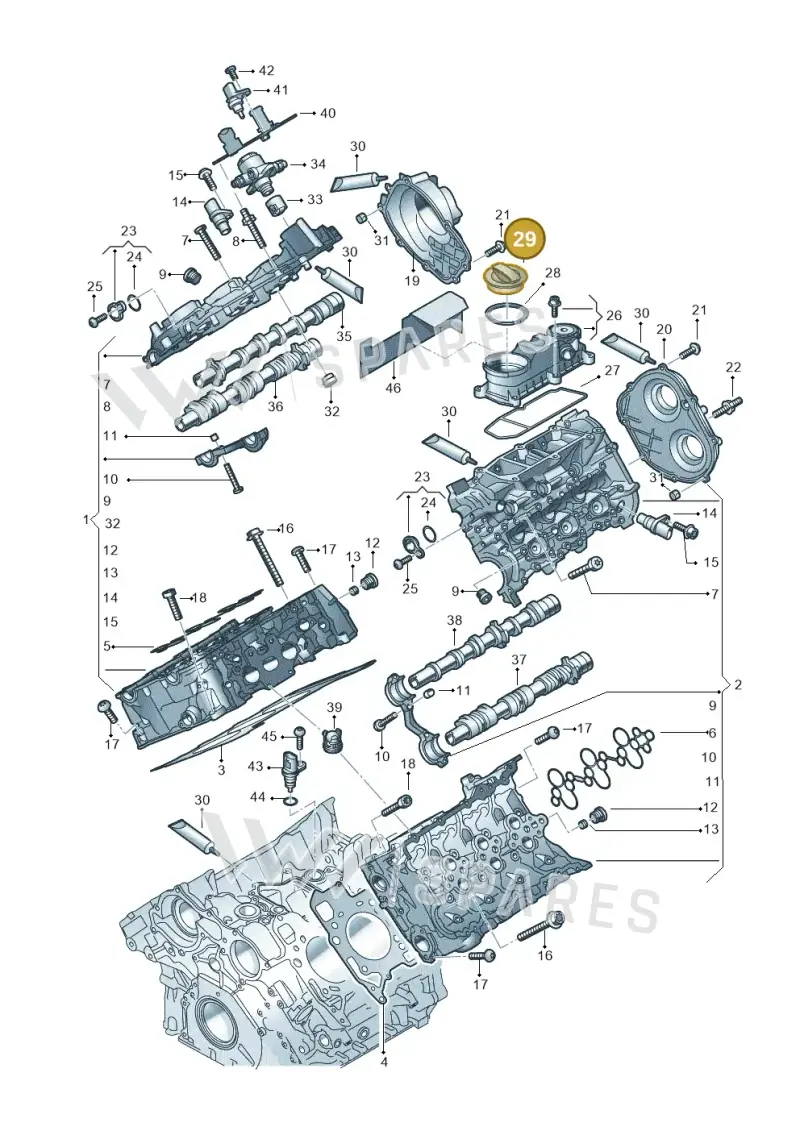 06M103485D — Audi A6 2.0 (2018-) diagram 849103330, position 29