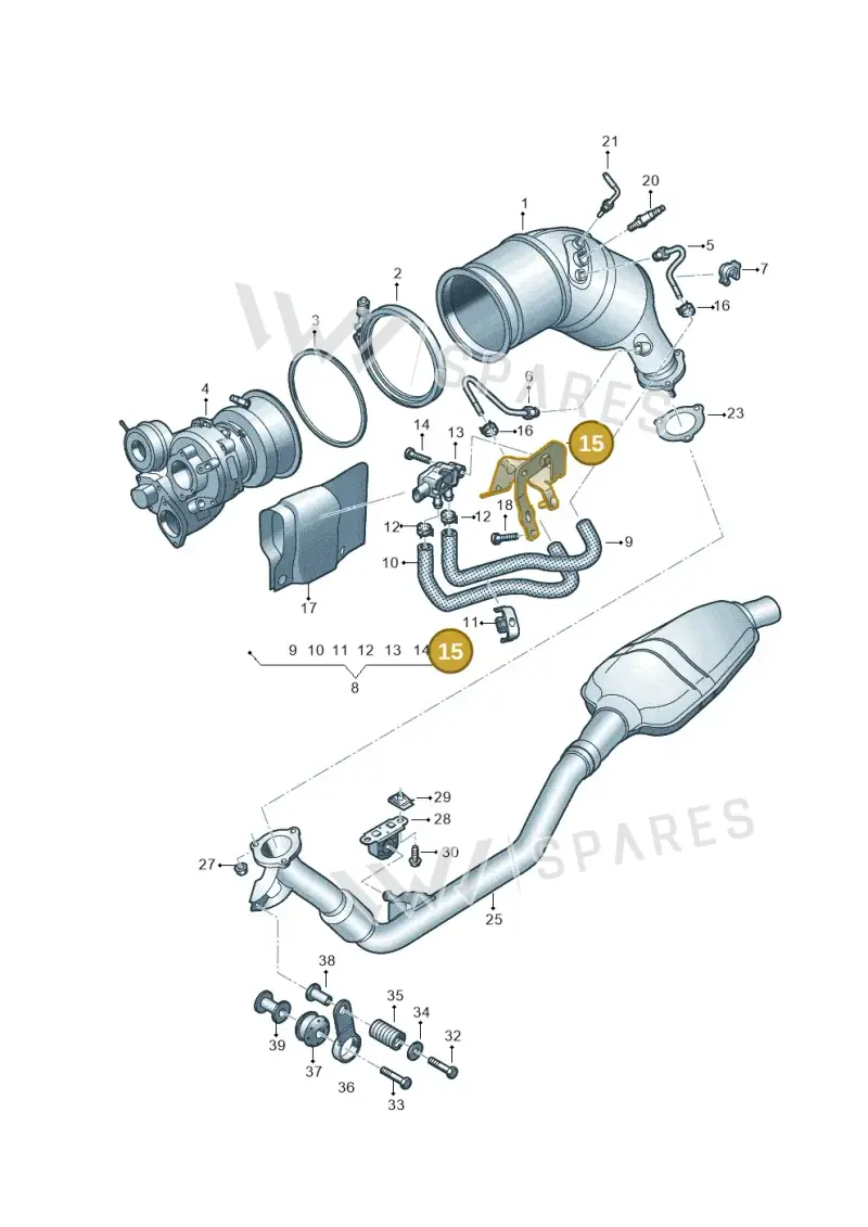 06M103941AB — Audi Q8 Quattro 3,0 (2018-) diagram 429253460, position 15