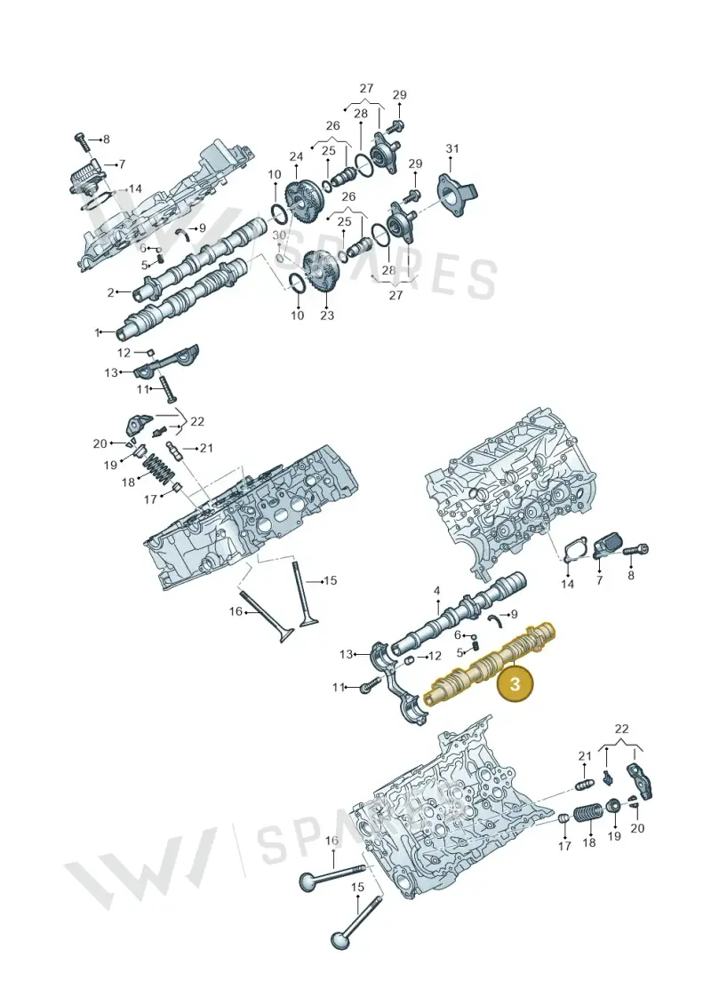 06M109003CP — Audi Q8 Quattro 3,0 (2018-) diagram 849109180, position 3