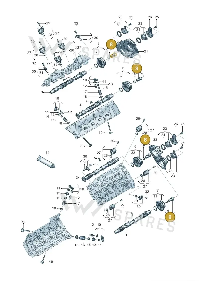 06M109257AF — Audi RS6 Avant (2019-) diagram 819109050, position 8