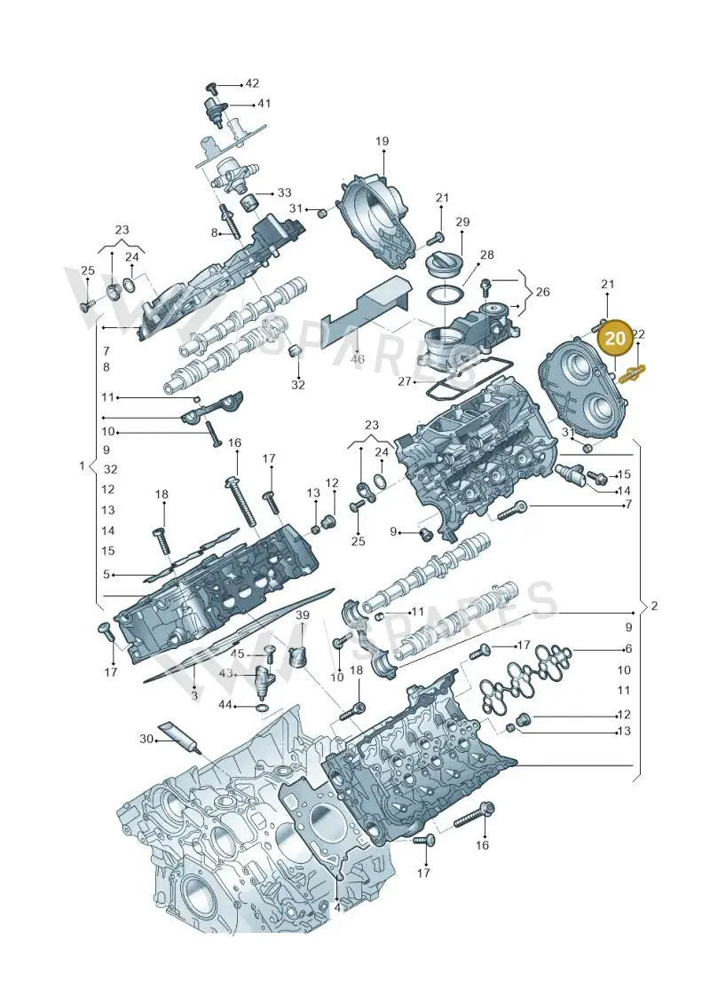 06M109285F — Audi A6 L 2.0 (2018-) diagram 577103033, position 20