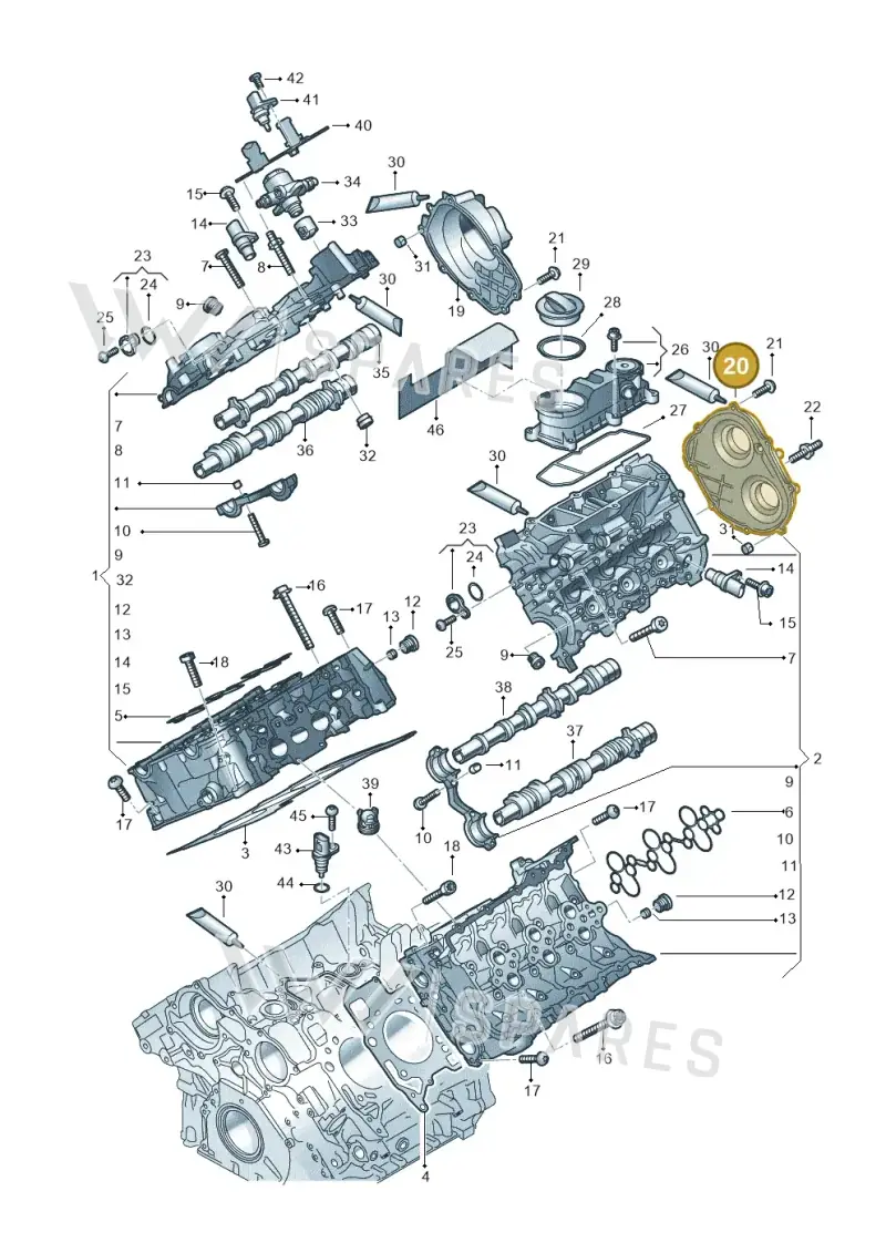 06M109285F — Audi A6 2.0 (2018-) diagram 849103330, position 20