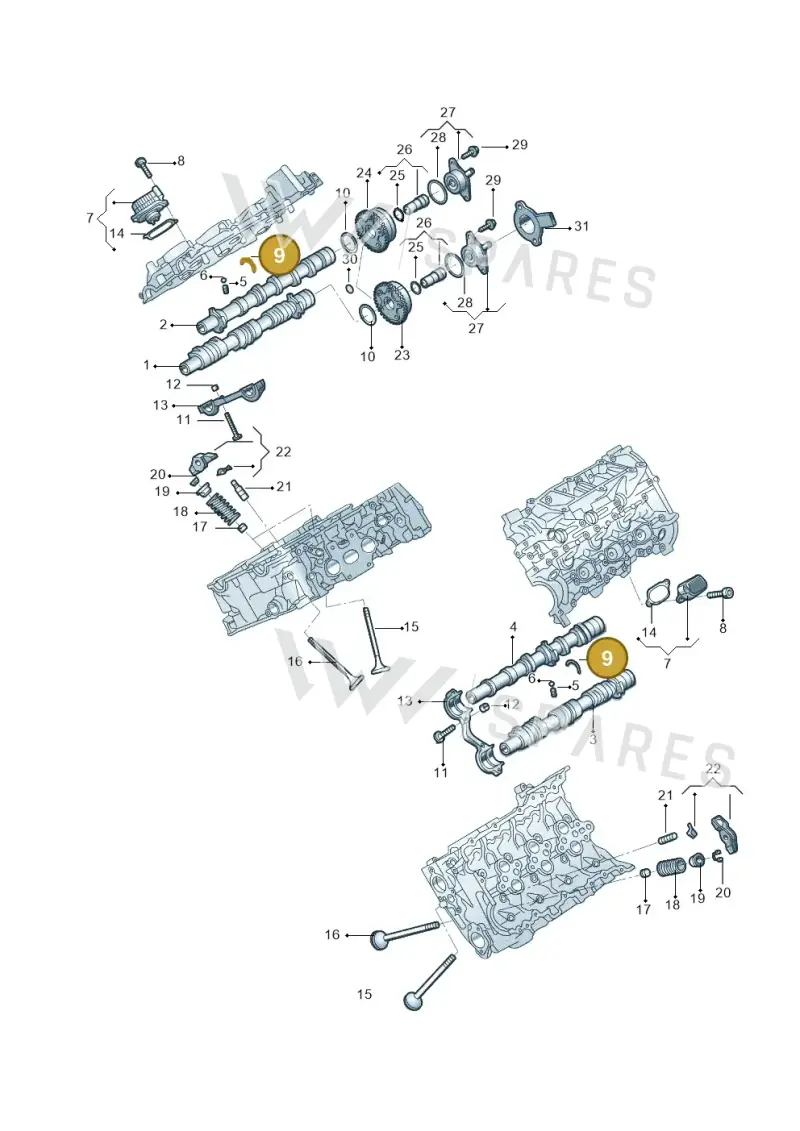 06M109307E — Audi A6 L 2.0 (2018-) diagram 577109018, position 9