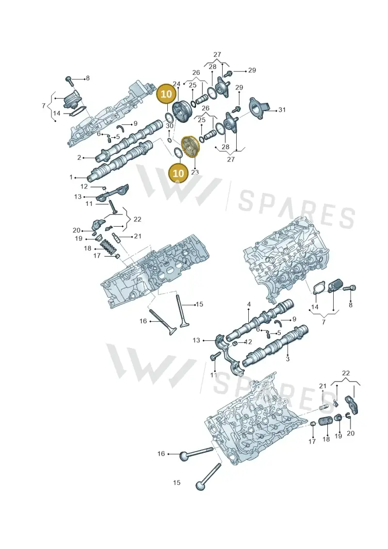 06M109345A — Audi A6 L 2.0 (2018-) diagram 577109018, position 10
