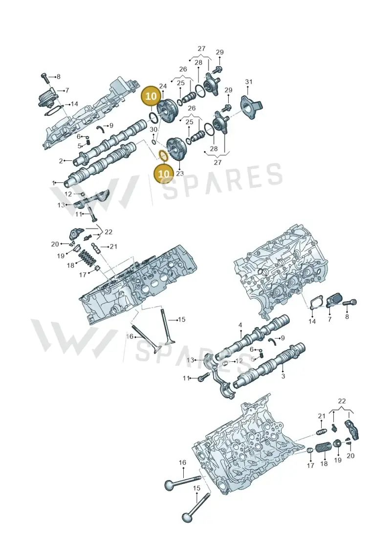 06M109345A — Audi A5 Limo 2.0 (2024-) diagram 849109180, position 10