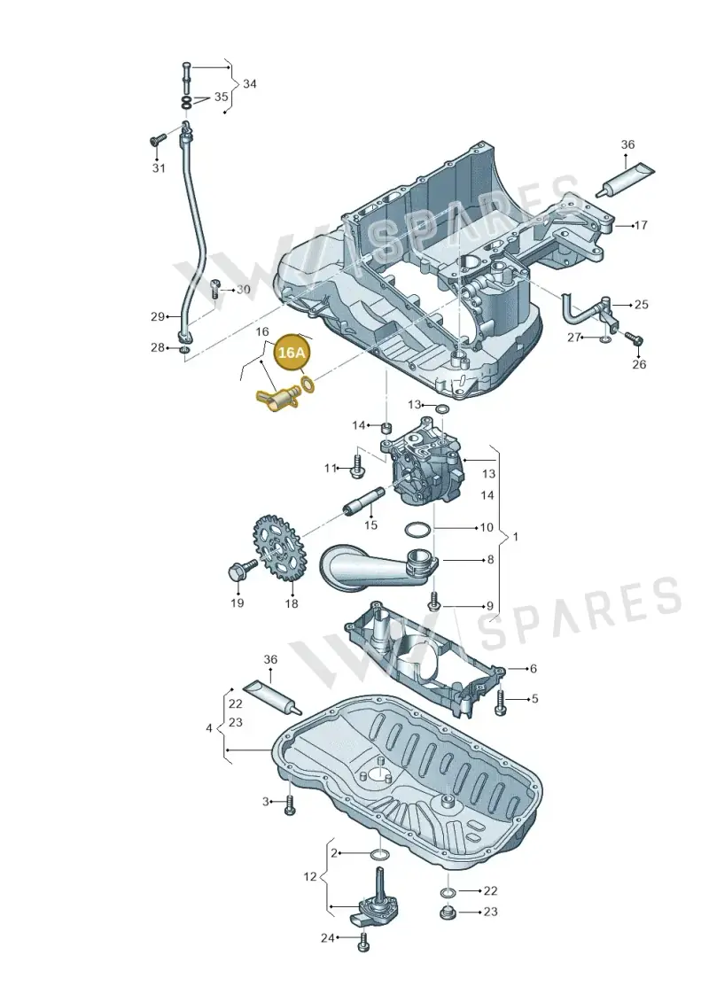 06M115475 — Audi A5 Sportback (2016-2020) diagram 788115510, position 16A