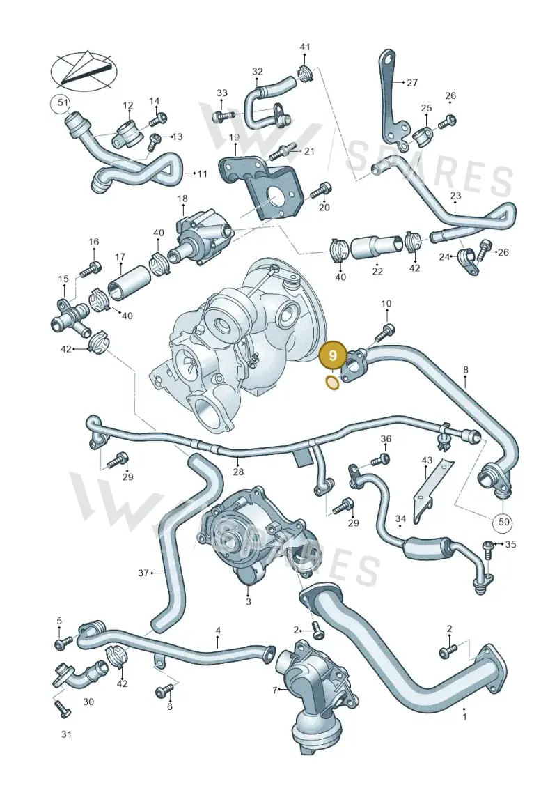 06M117070G — Audi Q8 Quattro 3,0 (2018-) diagram 429121037, position 9