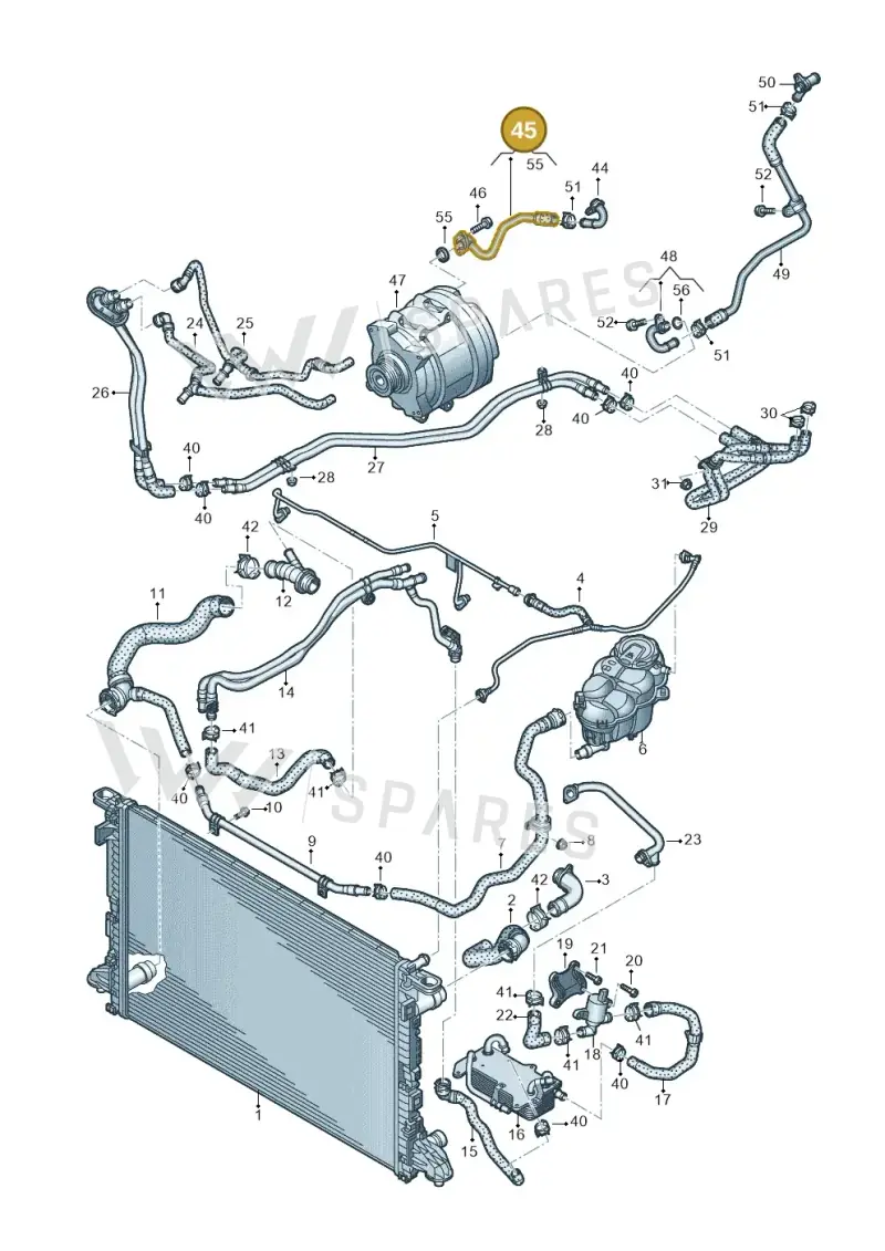 06M121661J — Audi A8L (2017-2022) diagram 838121004, position 45