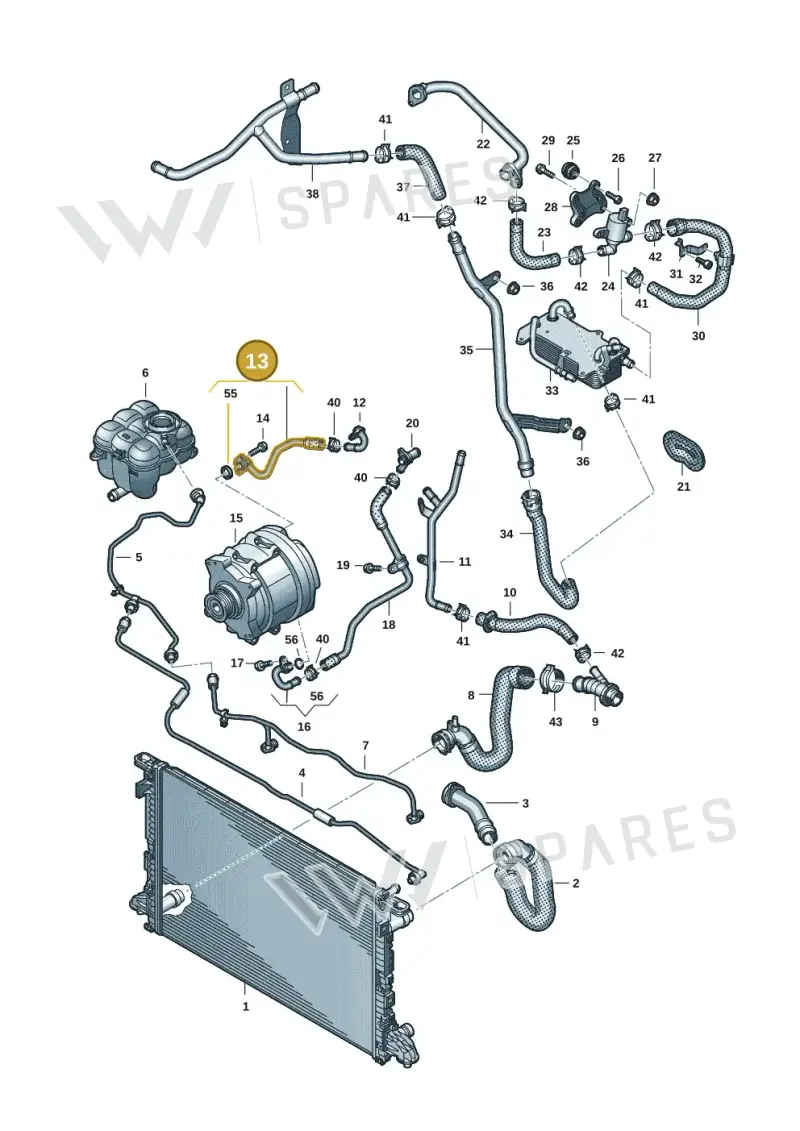 06M121661J — Audi Q8 Quattro 3,0 (2018-) diagram 429121039, position 13