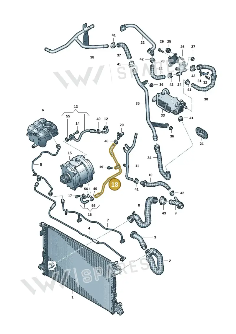 06M121662D — Audi Q8 Quattro 3,0 (2018-) diagram 429121039, position 18