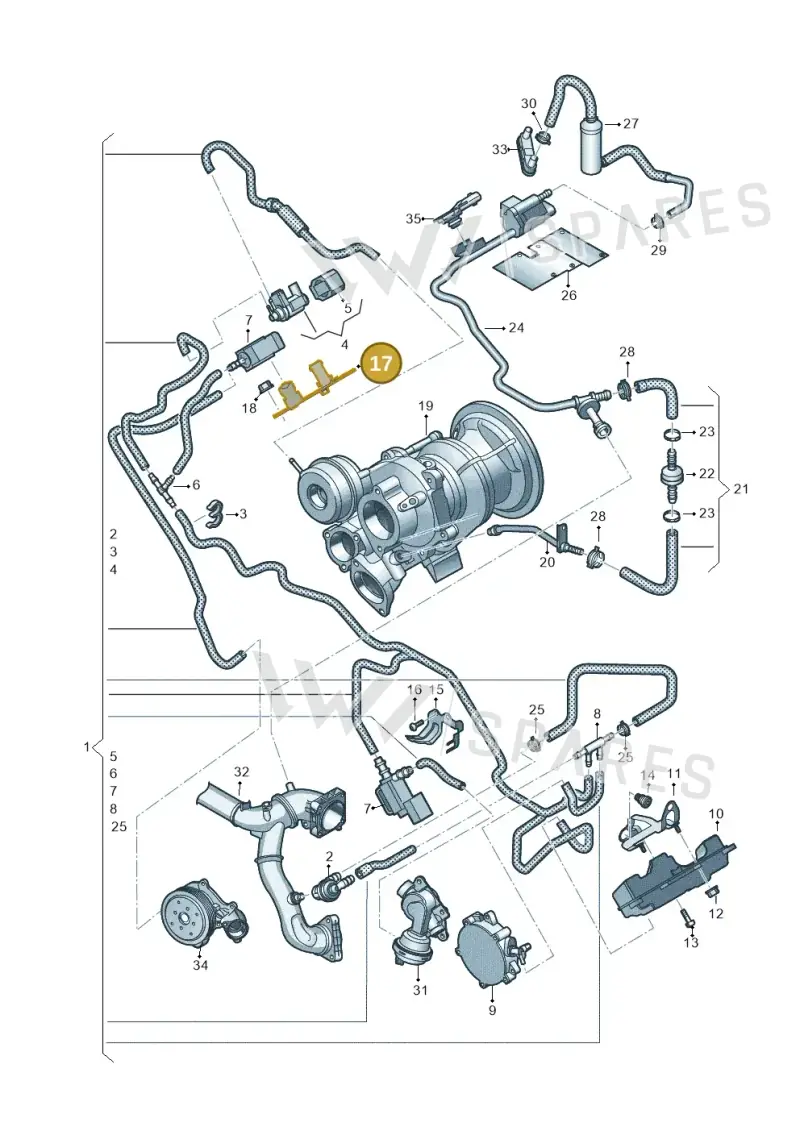 06M130407K — Audi Q8 Quattro 3,0 (2018-) diagram 439133200, position 17