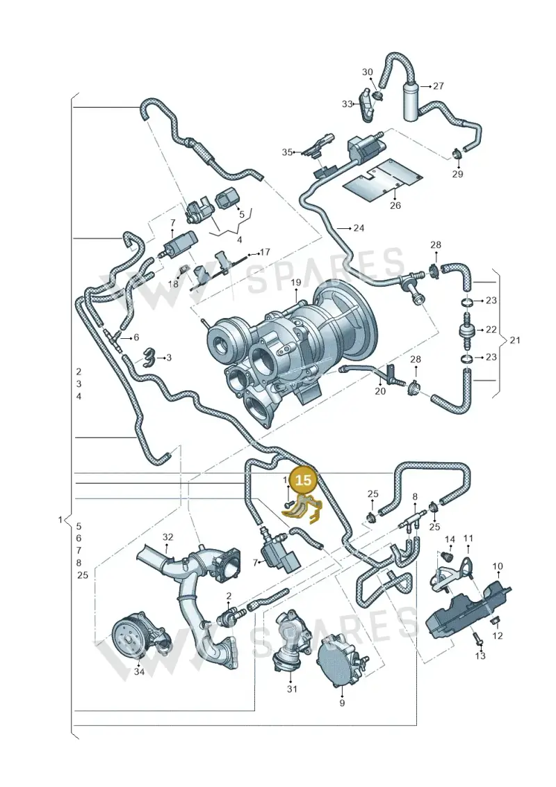 06M131087F — Audi Q8 Quattro 3,0 (2018-) diagram 439133200, position 15