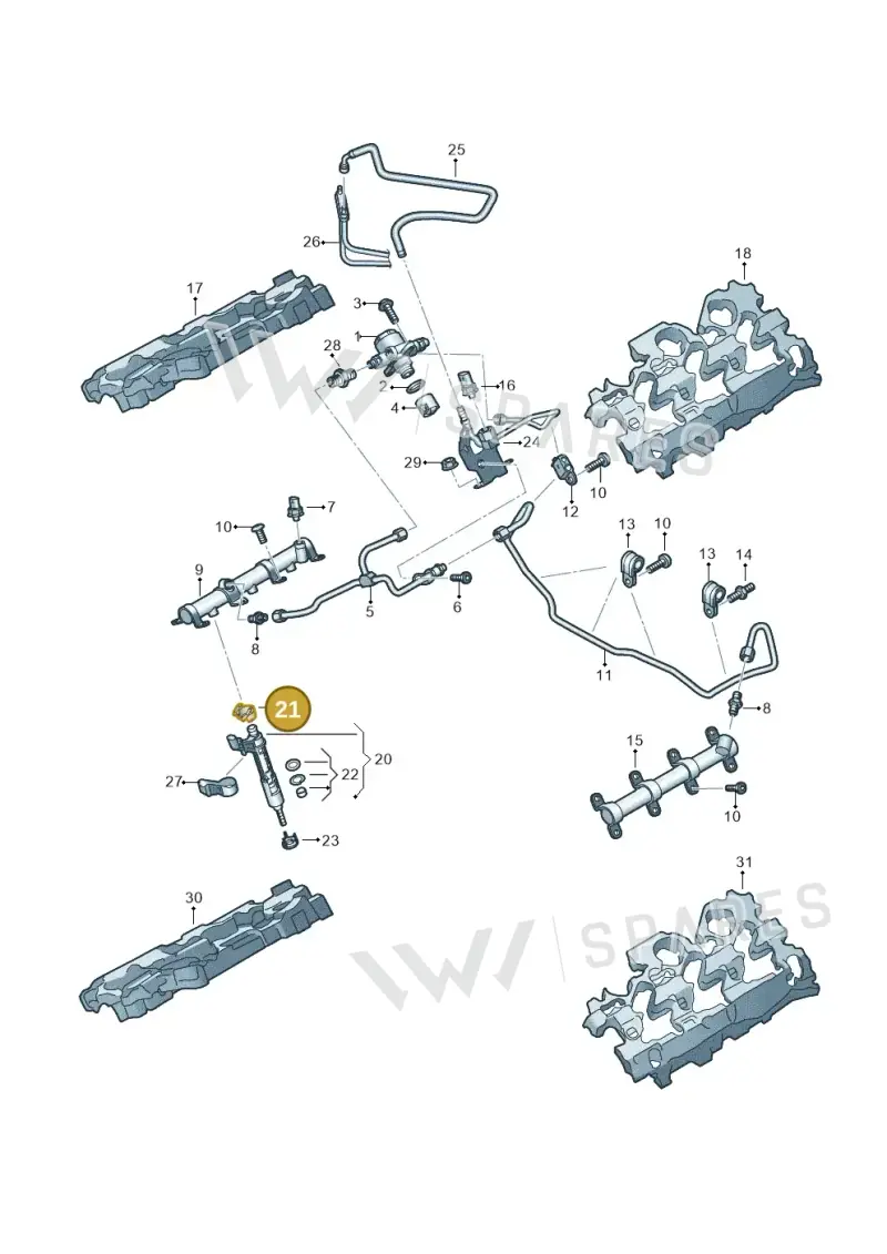 06M133036C — Audi A6 2.0 (2018-) diagram 849133540, position 21