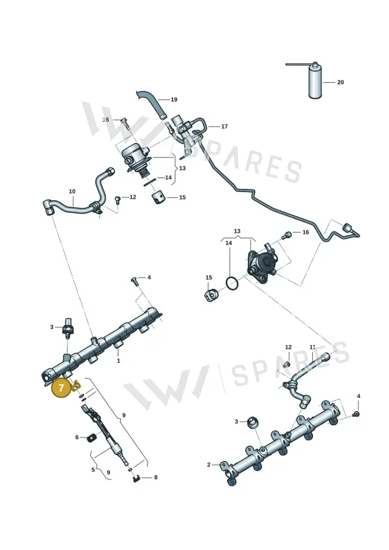 06M133036C — Audi RS6 Avant (2019-) diagram 537133088, position 7