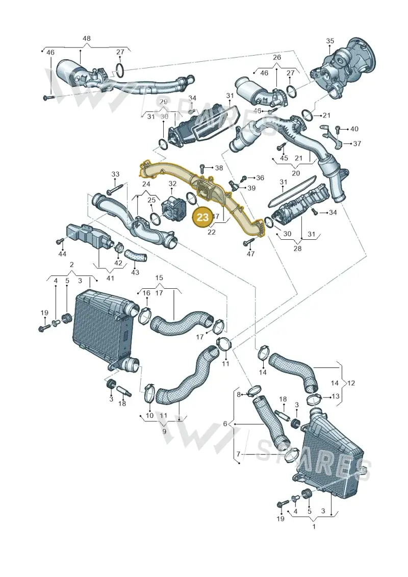 06M133237B — Audi A8L (2017-2022) diagram 838145500, position 23