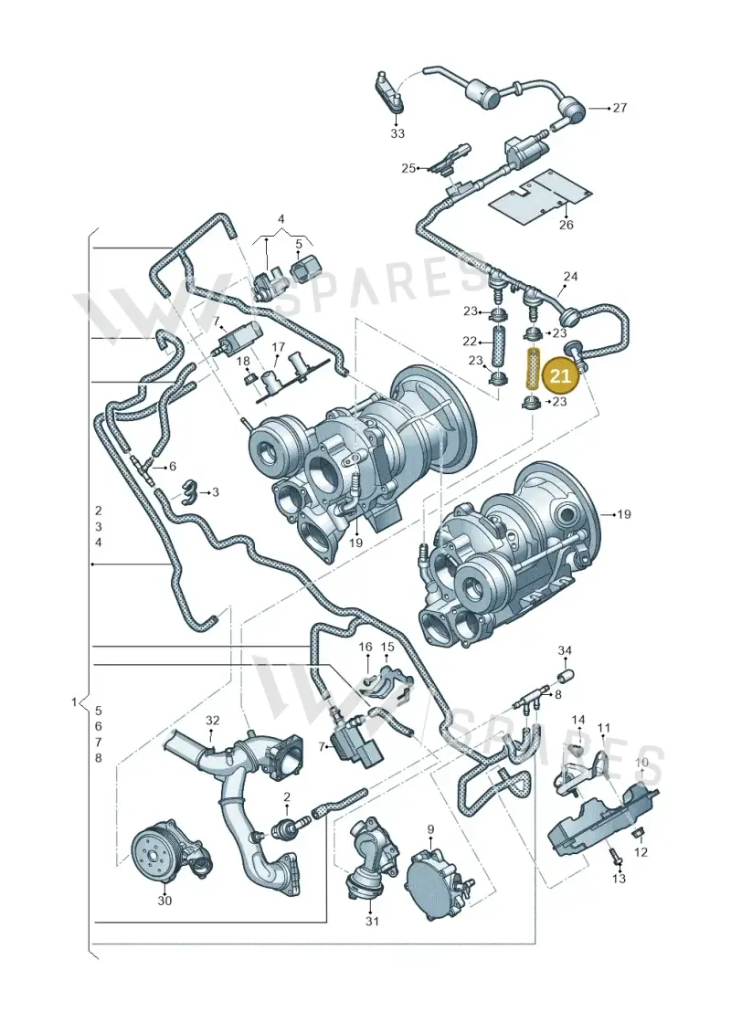 06M133394B — Audi A6 2.0 (2018-) diagram 438133520, position 21
