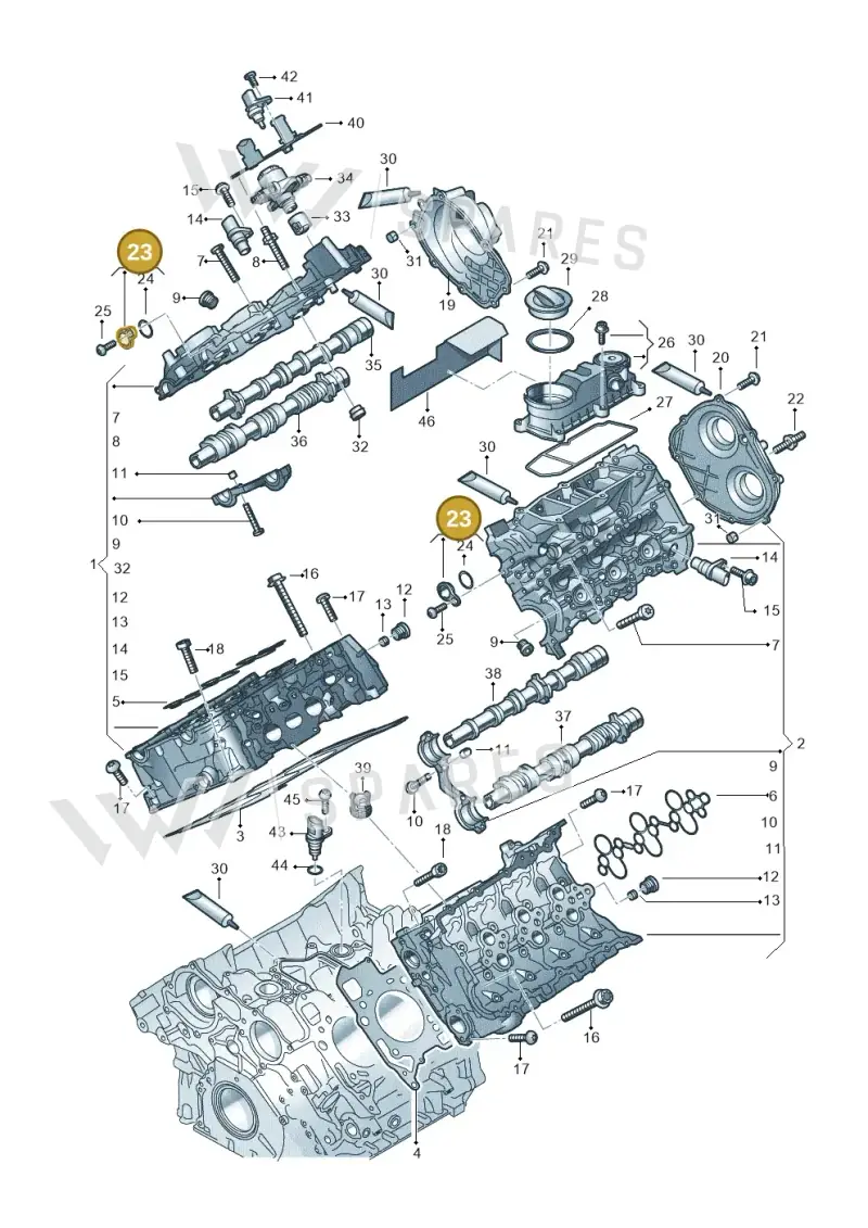 06M145420A — Audi A6 2.0 (2018-) diagram 849103330, position 23