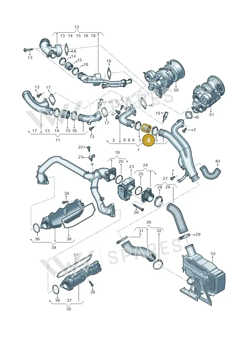 06M145995 — Audi A6 2.0 (2018-) diagram 435145047, position 4