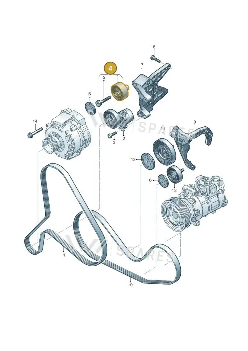06M903341D — Audi A5 Limo 2.0 (2024-) diagram 849903550, position 4