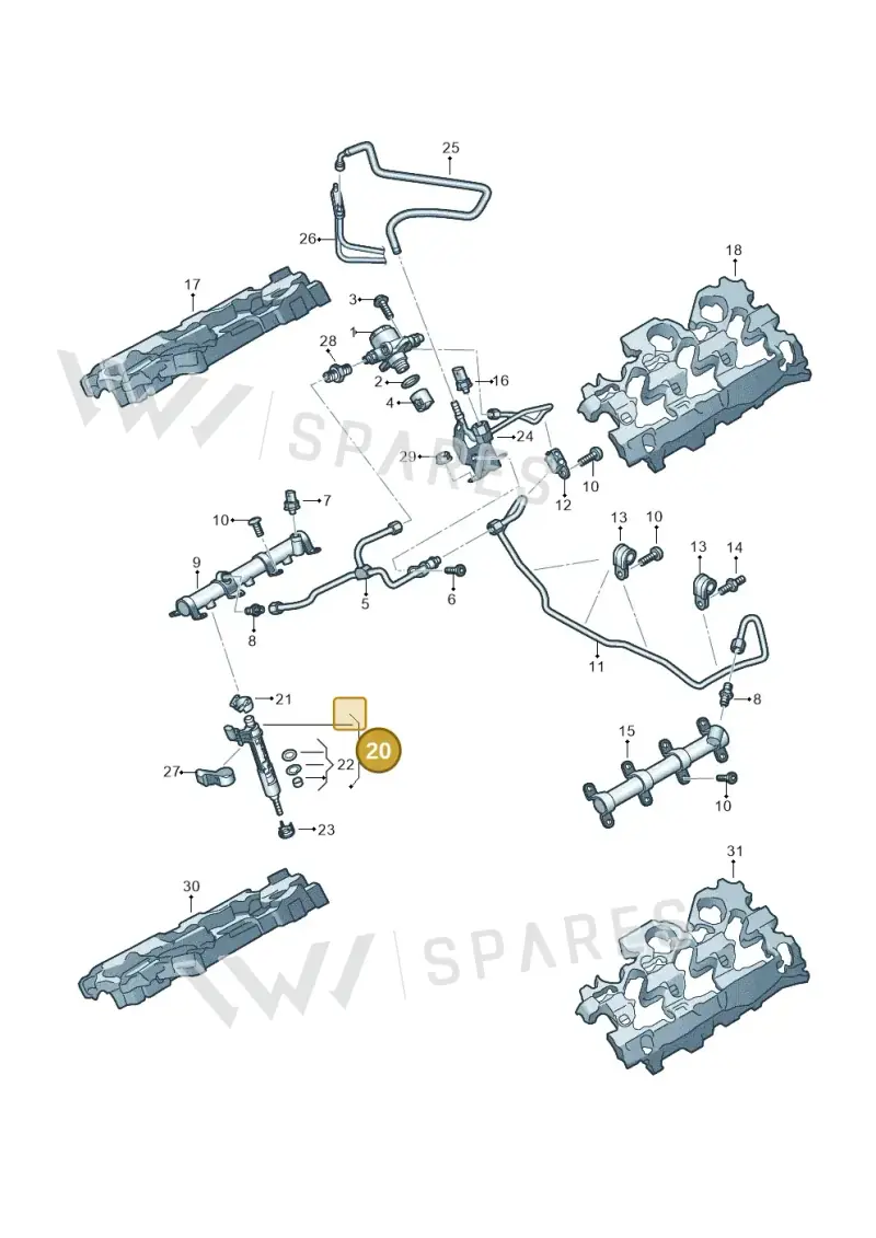 06M906036AP — Audi A8L (2017-2022) diagram 849133540, position 20