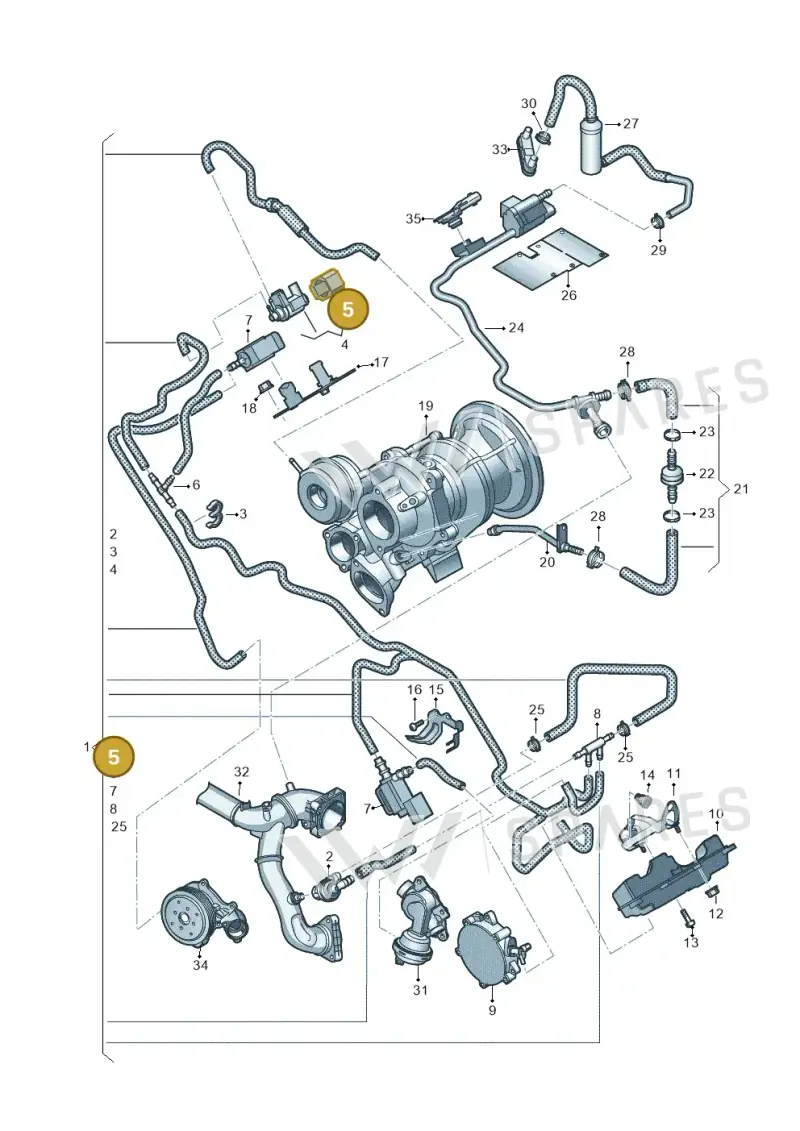 06M906629 — Audi Q8 Quattro 3,0 (2018-) diagram 439133200, position 5
