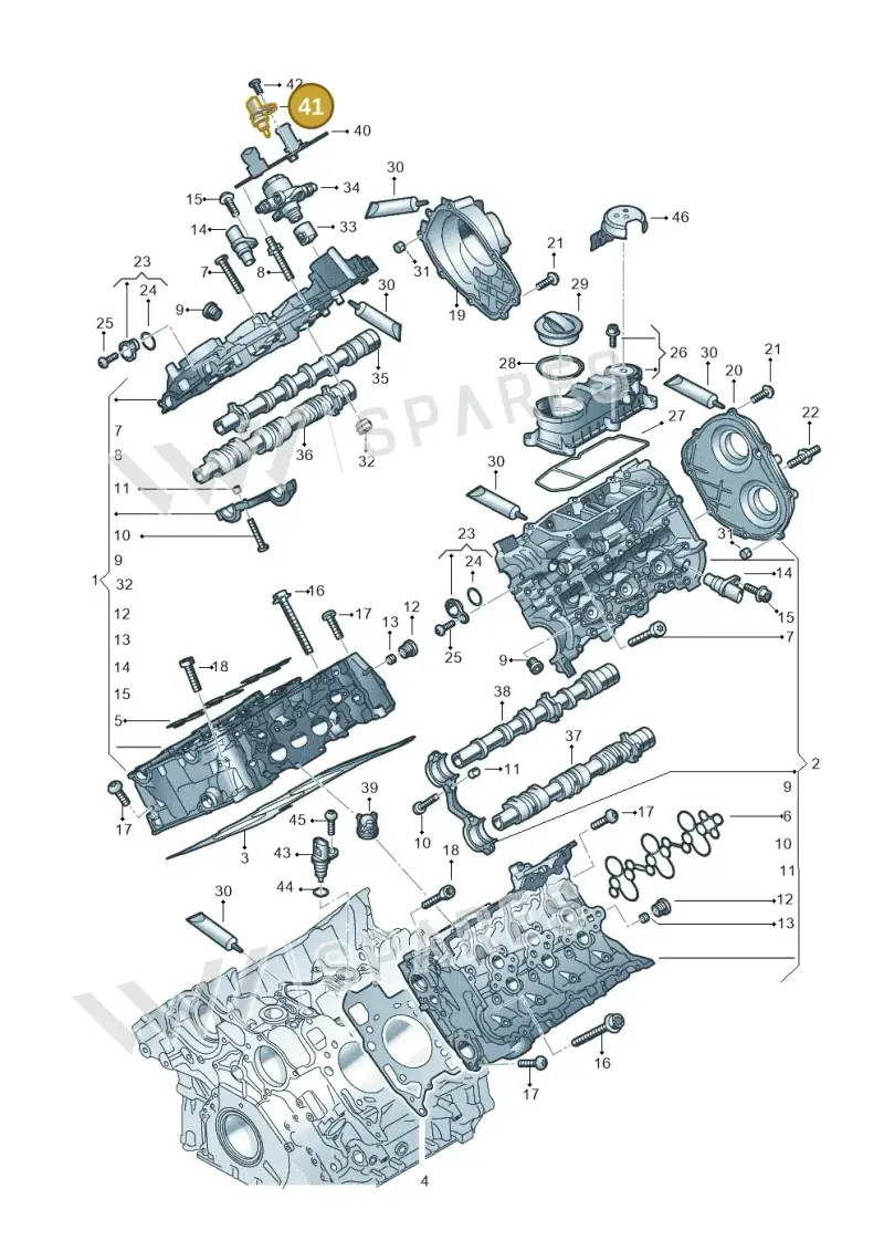 06M919501 — Audi A6 2.0 (2018-) diagram 847103330, position 41