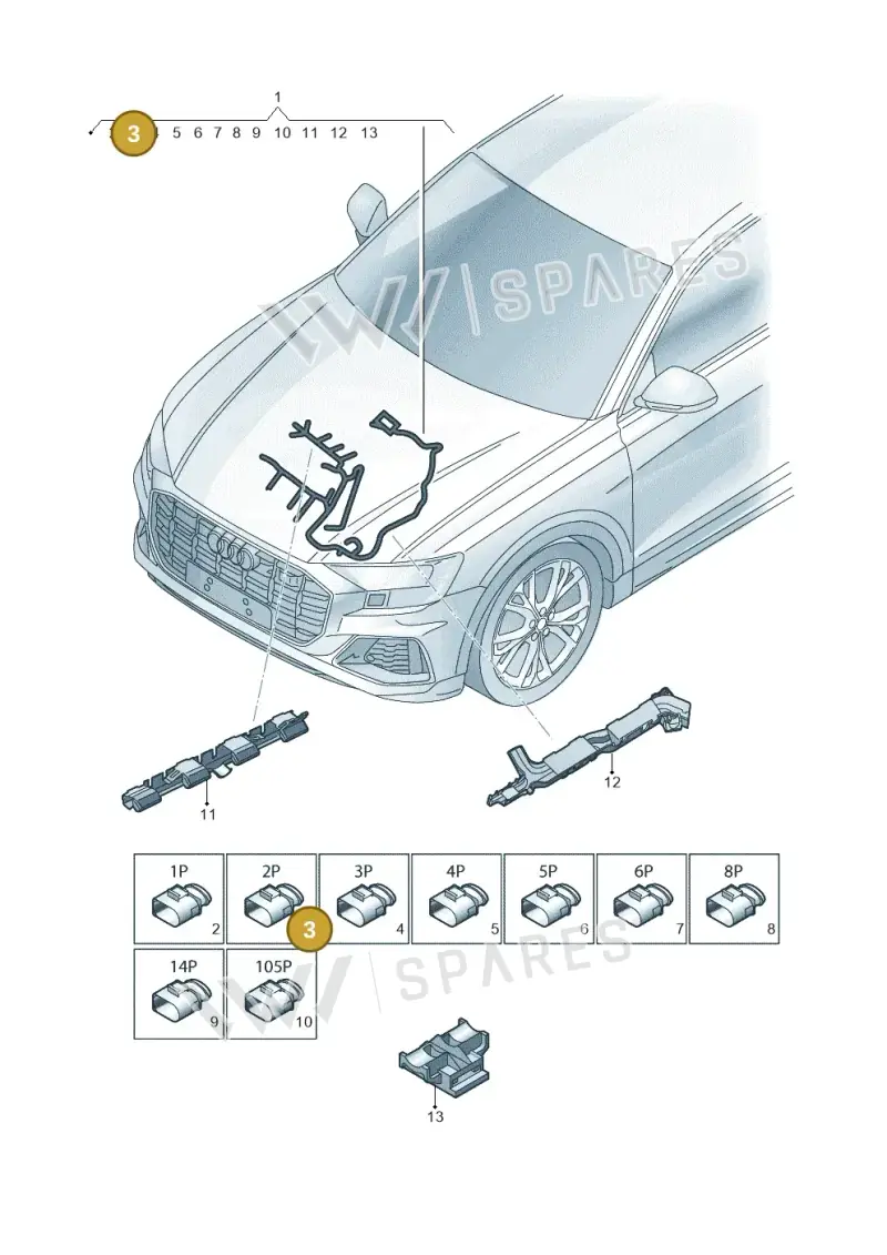 06M971461 — Audi Q8 Quattro 3,0 (2018-) diagram 429971110, position 3