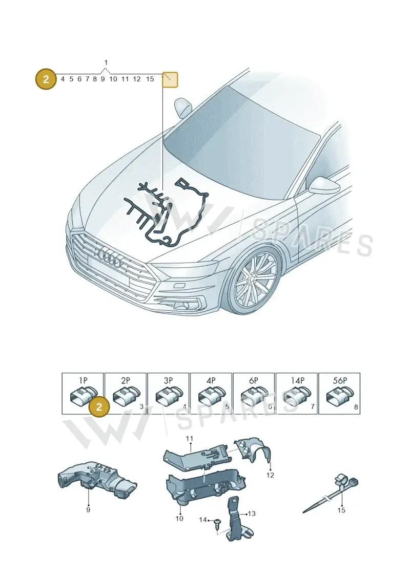 06M971461 — Audi A8L (2017-2022) diagram 838971350, position 2