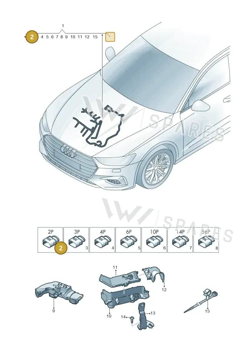 06M971461A — Audi A7 Sportback (2018-) diagram 435971350, position 2
