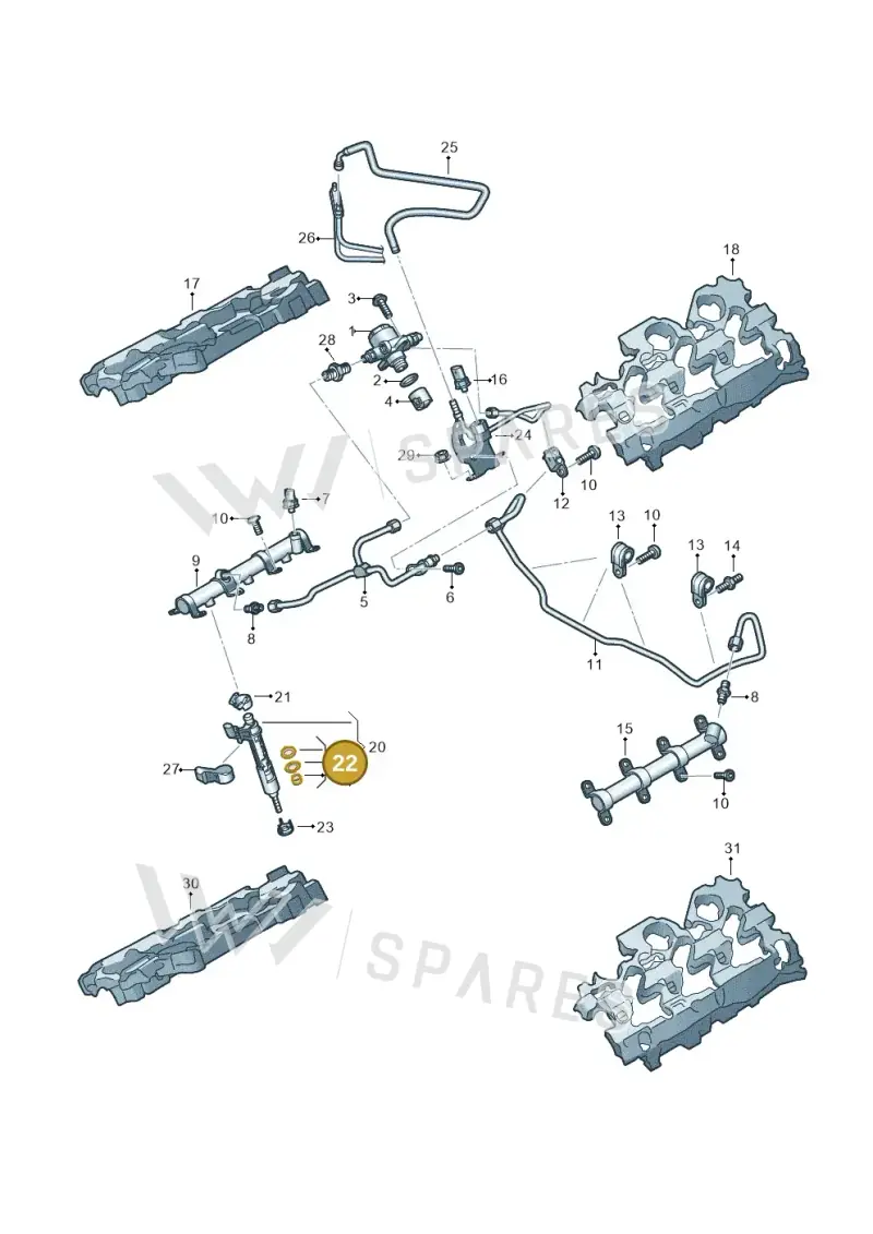 06M998907 — Audi A6 2.0 (2018-) diagram 849133540, position 22