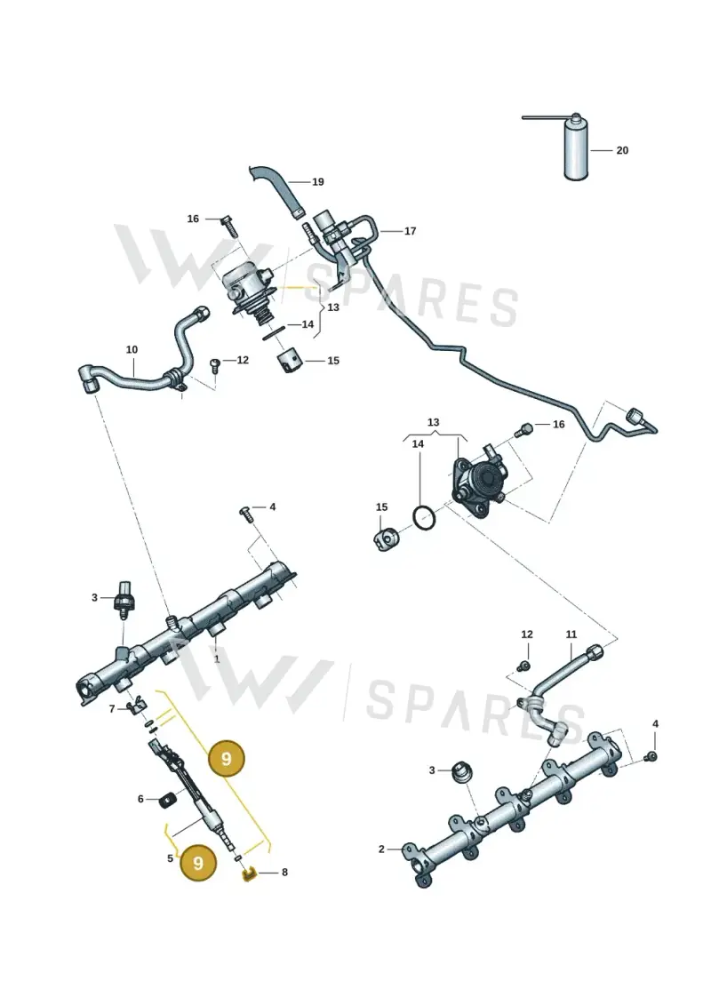 06M998907 — Audi RS6 Avant (2019-) diagram 537133088, position 9