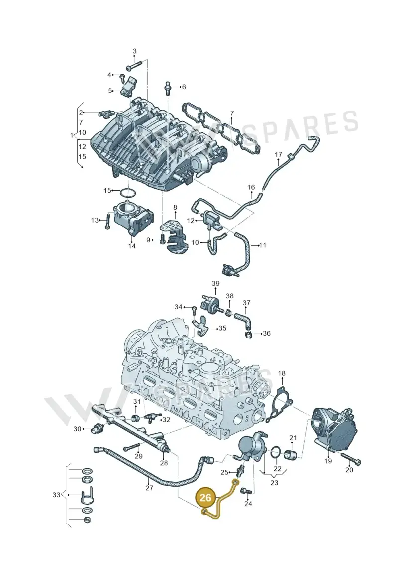 06N127501D — Audi A3 Sportback (2019-2021) diagram 596133602, position 26