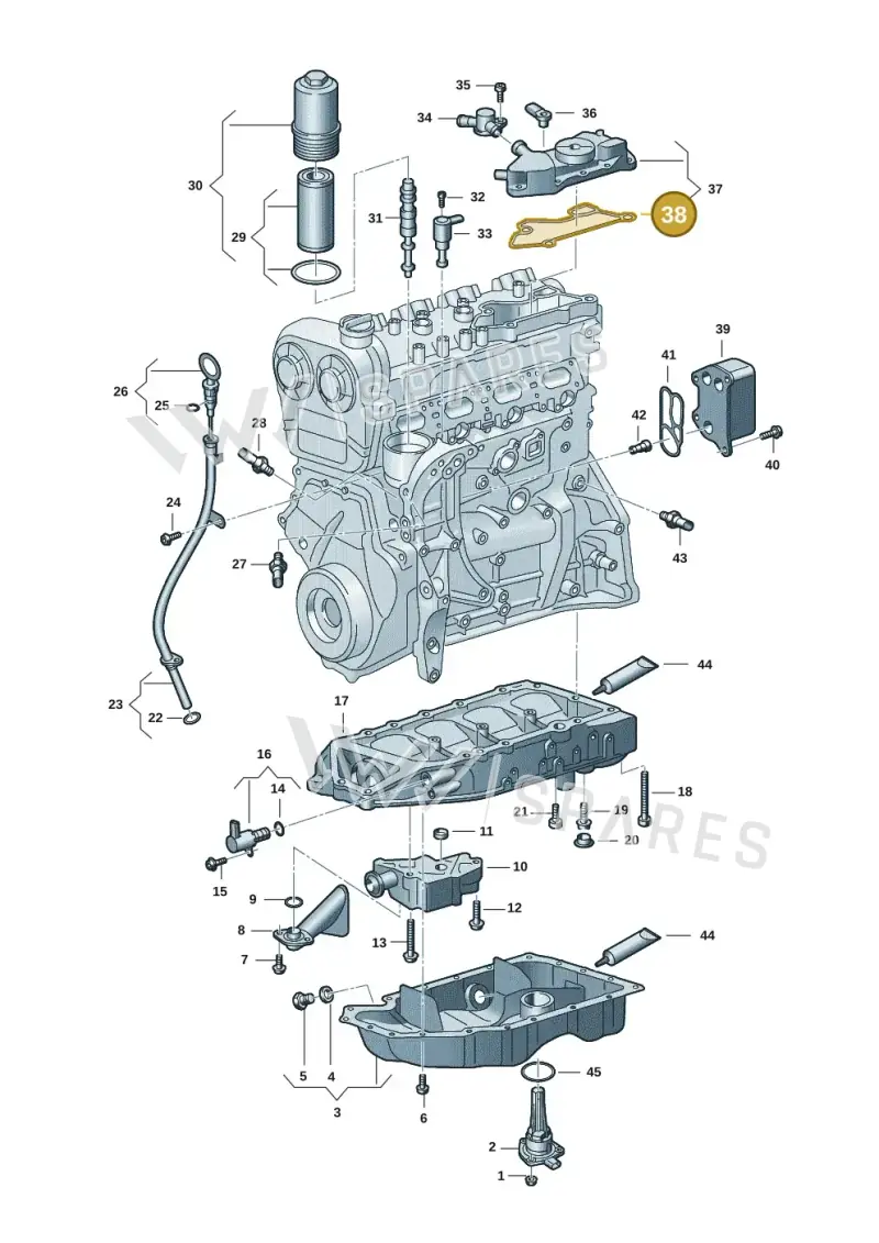 06Q103484A — Audi A3 Sportback (2019-2021) diagram 596103015, position 38